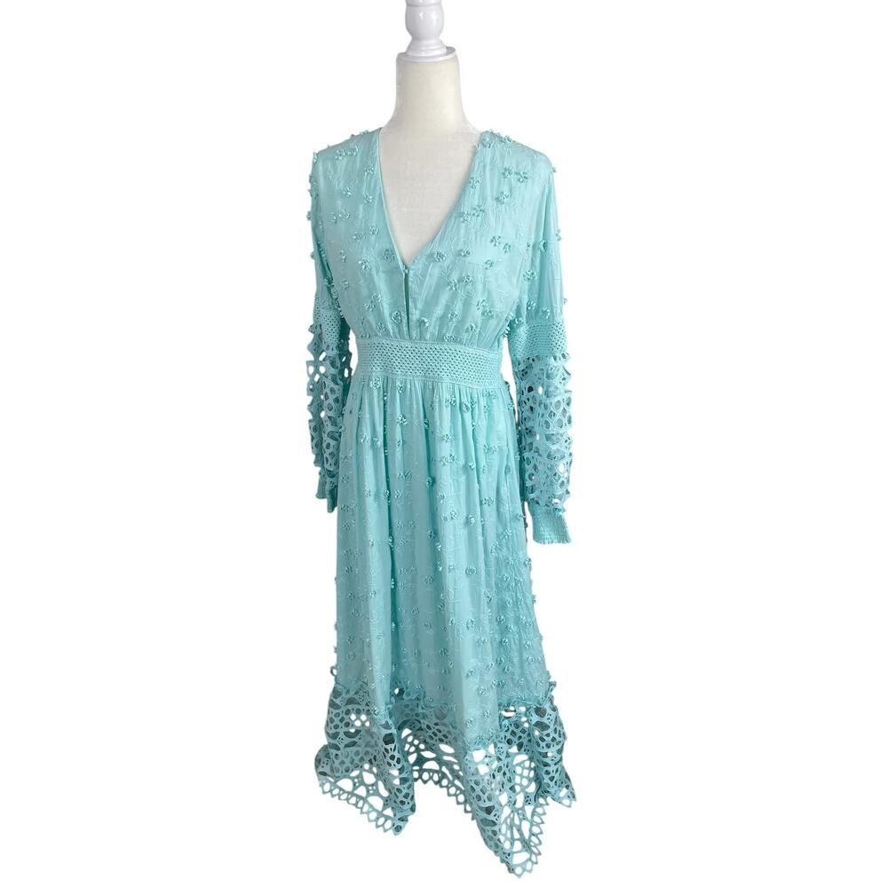 Boston Proper Cotton Embroidered Floral Maxi Dress Sz S Whimsy Cottage Boho - Picture 3 of 14